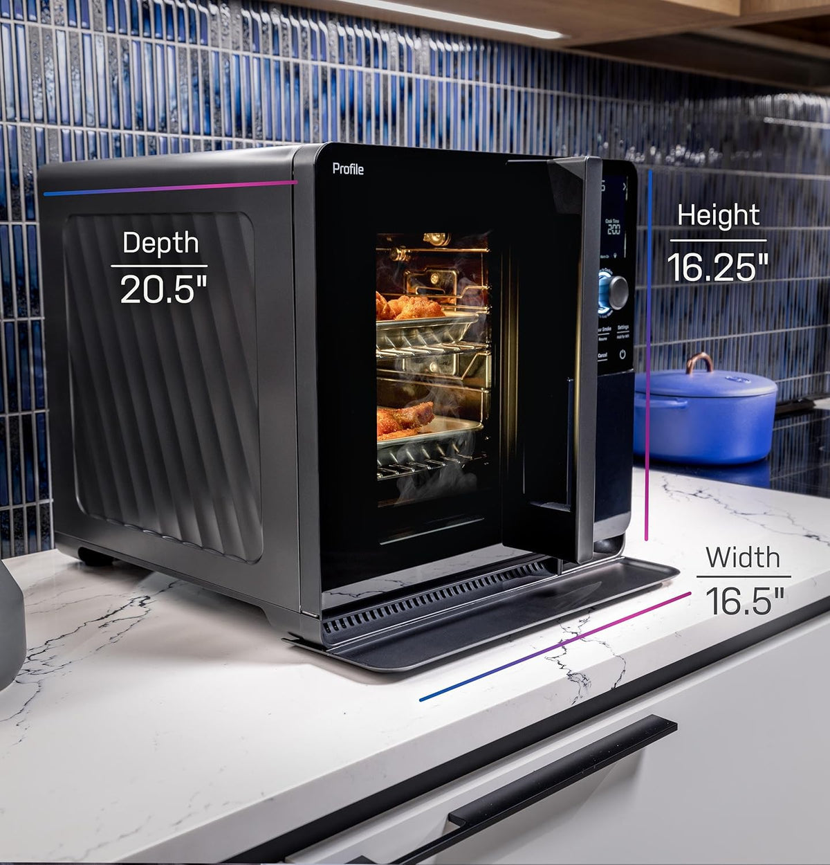 GE Profile Smart Indoor Pellet Smoker With Active Smoke Filtration, 5 Smoke Settings, WiFi Connected - Black