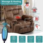 Large Electric Power Lift Recliner With Heat, Massage, Hidden Cup Holder - 40.94W x 38.19D x 42.52H