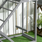 PawHut Chicken Activity Play Center With Swing, Perches And Platform, Pastel Gray - D51-350V00GY