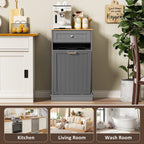 HARIPUL Single Tilt-Out Trash Cabinet For 13 Gallon Waste Bin, White