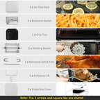 GVJMTKP 12 QT 8-In-1 Air Fryer Oven Combo, 1700W, Black