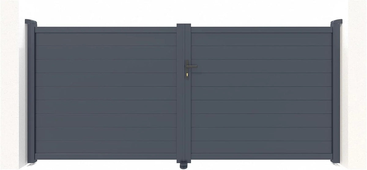 Casanoov Aluminium Folding Driveway Gate 4m x 160cm Grey - KIT-000024