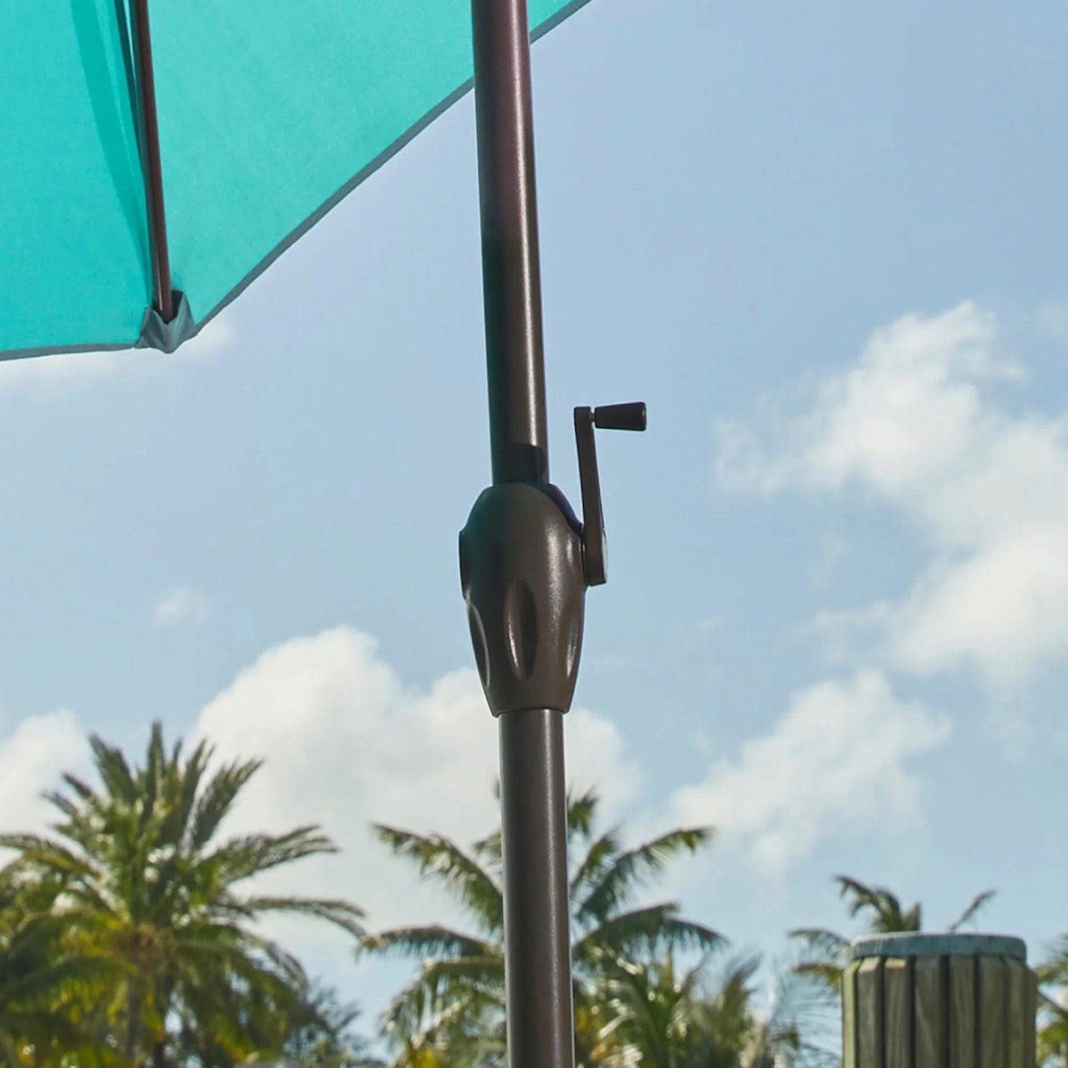 BrylaneHome 9 Ft Tilt-And-Crank Patio Umbrella With 8 Steel Ribs
