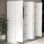 FUFU&GAGA Freestanding Solid Wood Wardrobe Closet With Storage Shelves