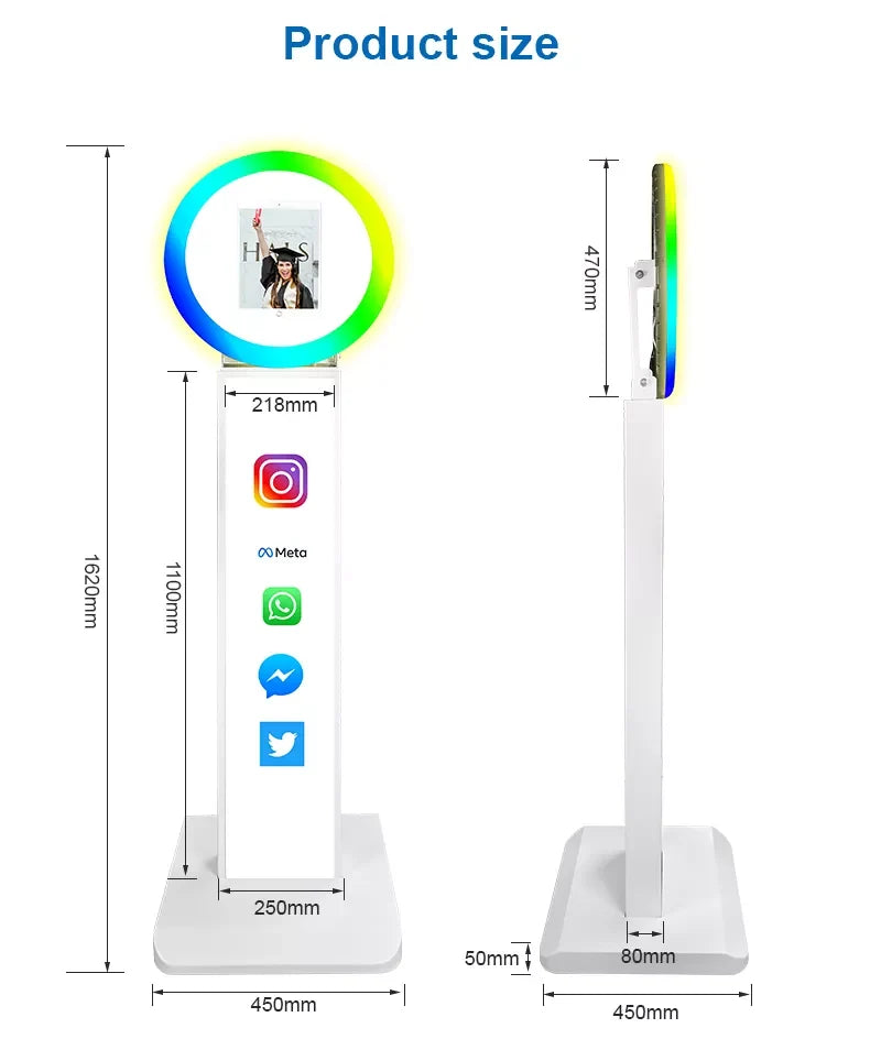Automatic Selfie 12.9 Inch iPad Photo Booth Floor Stand