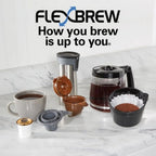 Hamilton Beach FlexBrew Trio Coffee Maker, Single-Serve, Black & Silver, 12-Cup - 49954