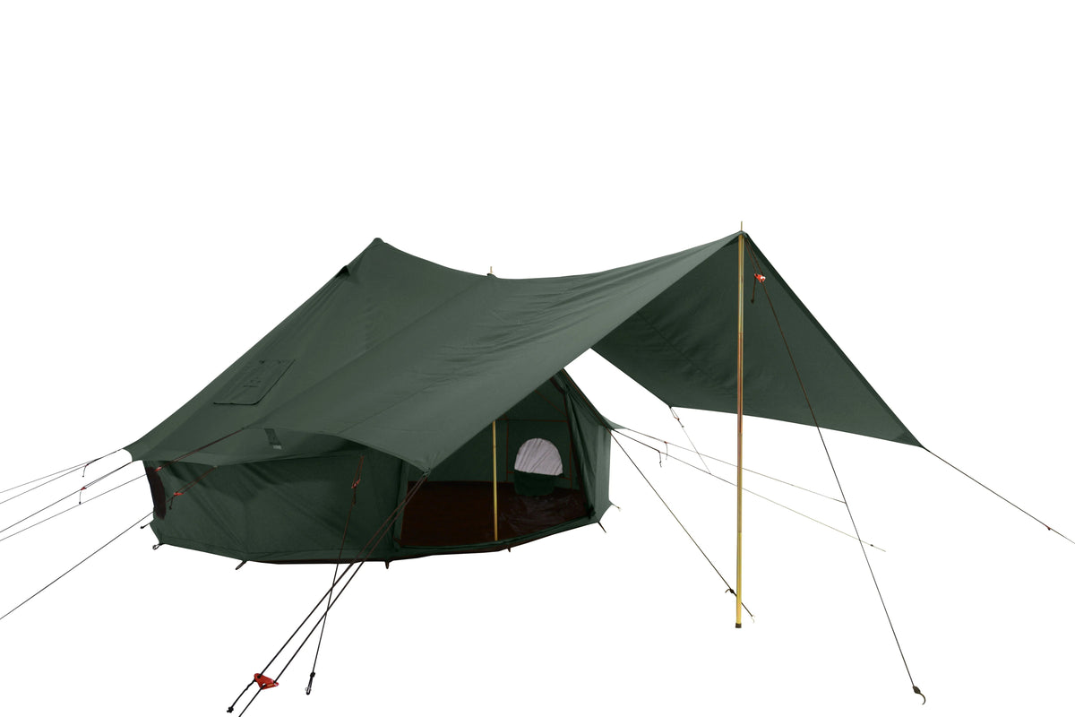 White Duck Outdoors Regatta Bell Tent Awning, Desert Red, 10 ft - Complete Canopy With Poles