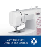 Brother Computerized Sewing Machine, Light Mauve Floral, 60 Built-In Stitches - CP2160M