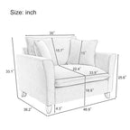 Oversized Chenille Fabric Armchair With 33.9 in Wide Seat Cushion