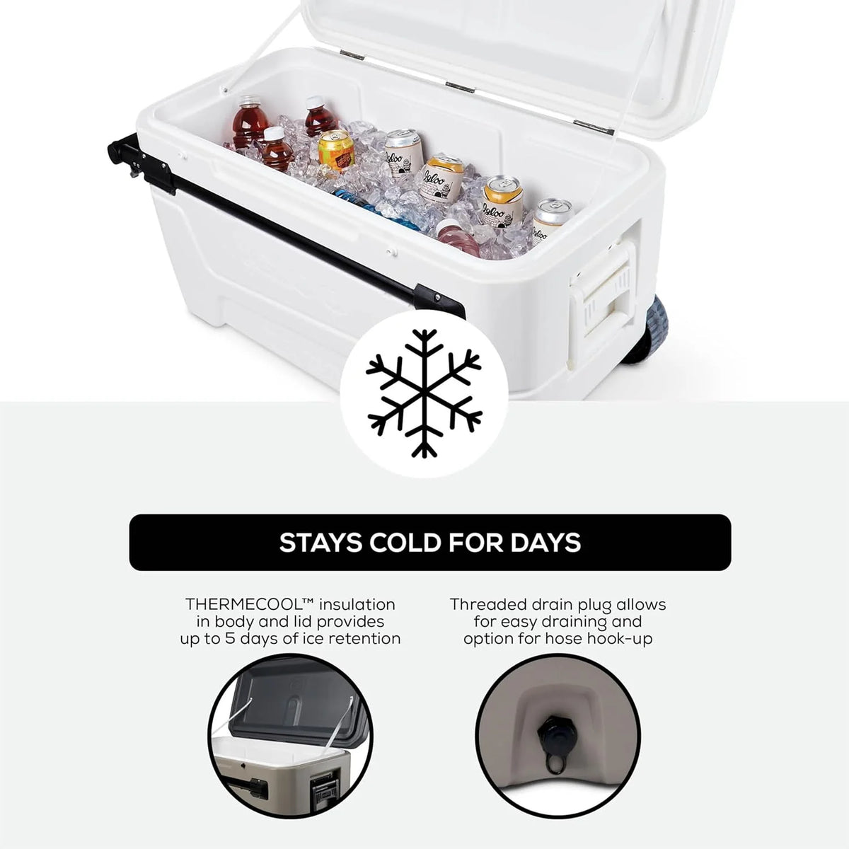 Igloo Wheeled Cooler 110 Qt Sandstone - Sportsman Glide