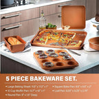 Gotham Steel Hammered 20 Pc Ceramic Nonstick Cookware Set, Copper