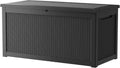 TARKARI 320 Gallon Lockable Resin Deck Box, Black