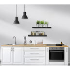 Floating Engineered Wood Wall Shelves, Set Of 3, 23.75 in x 9.25 in