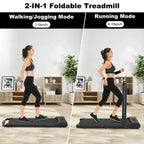 Bigzzia 2-in-1 Under Desk Treadmill, 2.5HP, 6.25MPH, 265 Lb