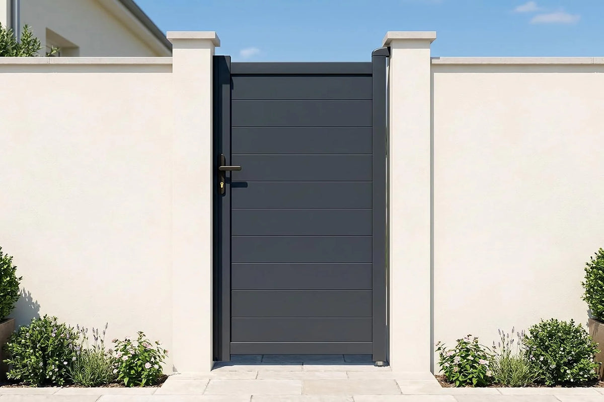 Casanoov Aluminium Folding Driveway Gate 4m x 160cm Grey - KIT-000024