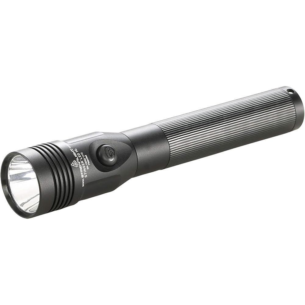 Streamlight Stinger LED HL Rechargeable Flashlight, 800 Lumens, Black, 120-Volt AC/12-Volt DC Piggyback Charger - 75434