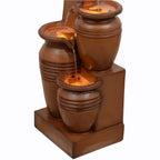 Teamson Home 28.74 in Solar 4-Tier Cascading Bowl Water Fountain With LED Lights - Navy