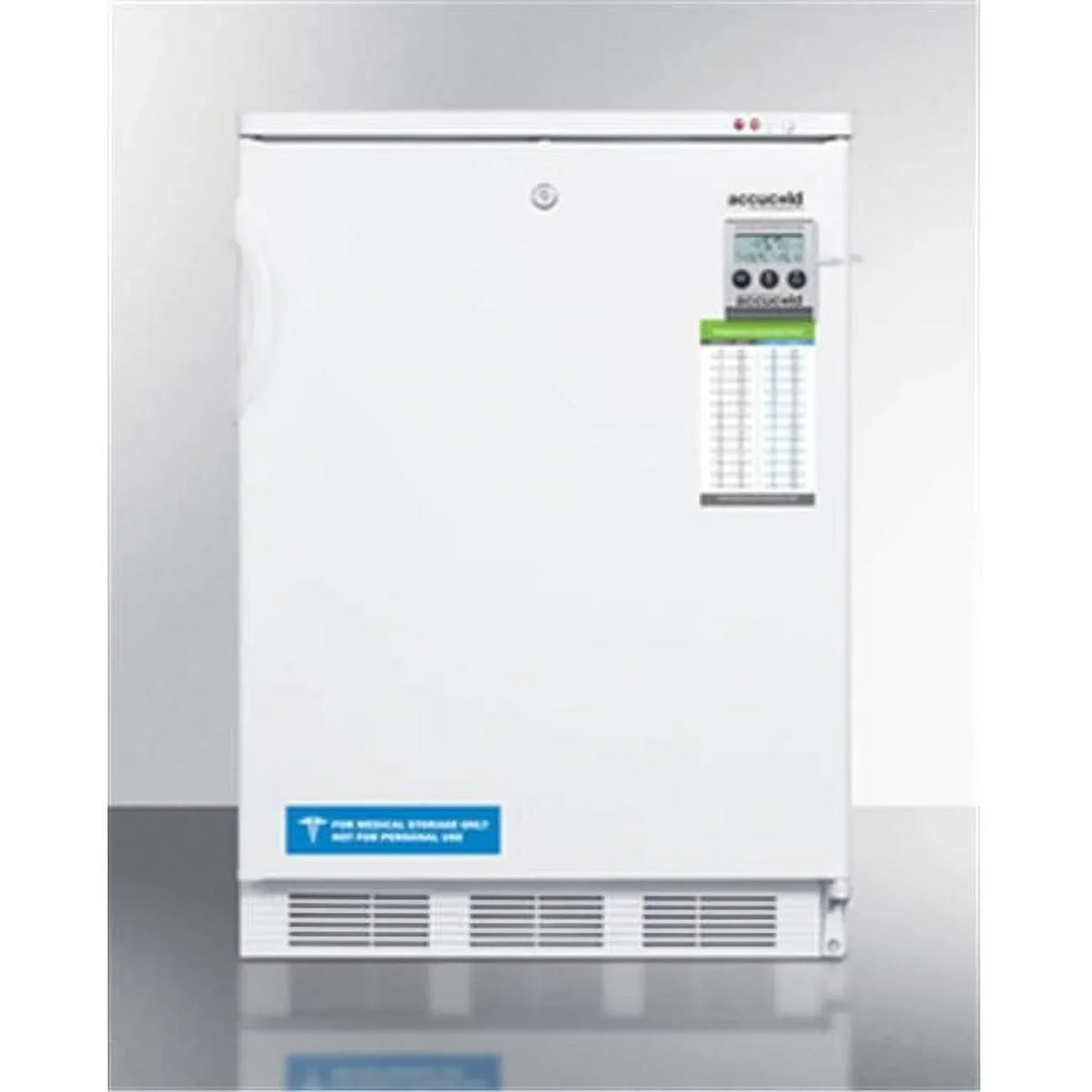 24 in Built-In -25 deg C Manual Defrost All-Freezer with Lock and Alarm - White