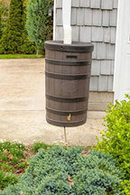 Good Ideas Rain Wizard Rain Barrel 50 Gallon American Oak With Darkened Ribs