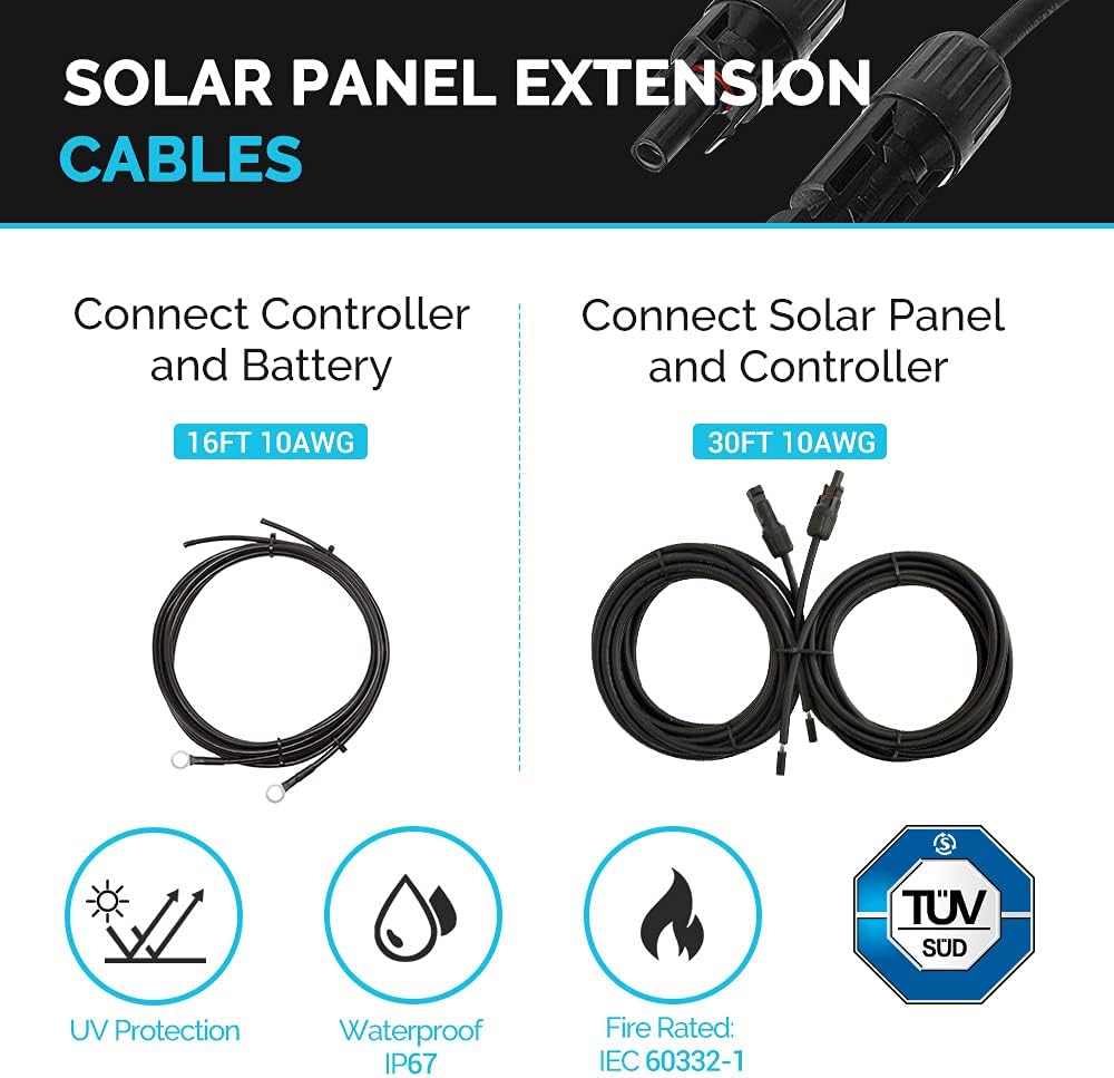 Renogy 200 Watts 12 Volts Monocrystalline RV Solar Panel Kit With Adventurer 30A LCD PWM Charge Controller - rv200wadv-30a