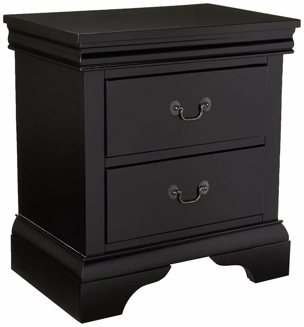 Black Louis Philippe Style California King Sleigh Bed With 2x Nightstands - 3pc Set